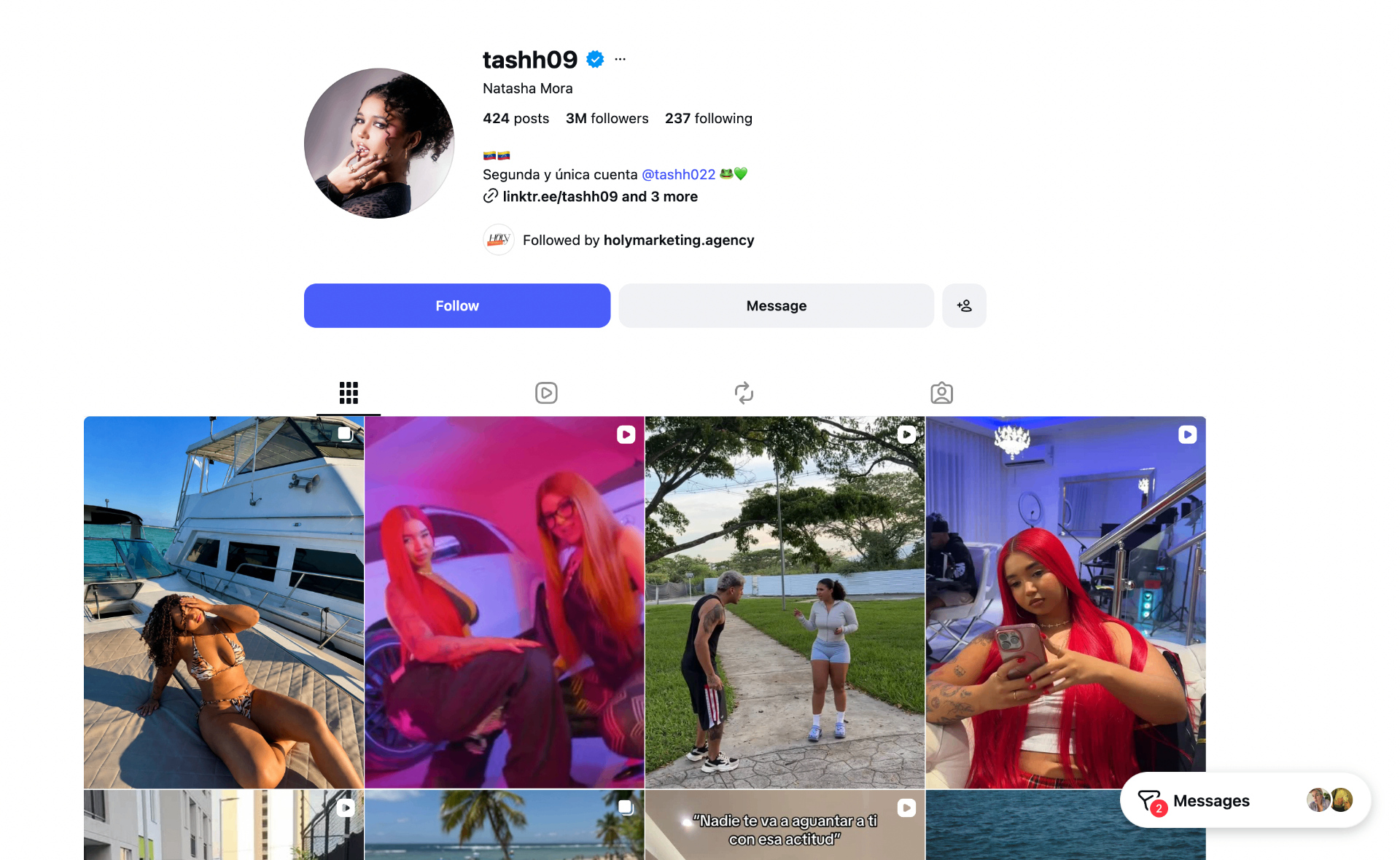 @tashh09 Instagram profile preview