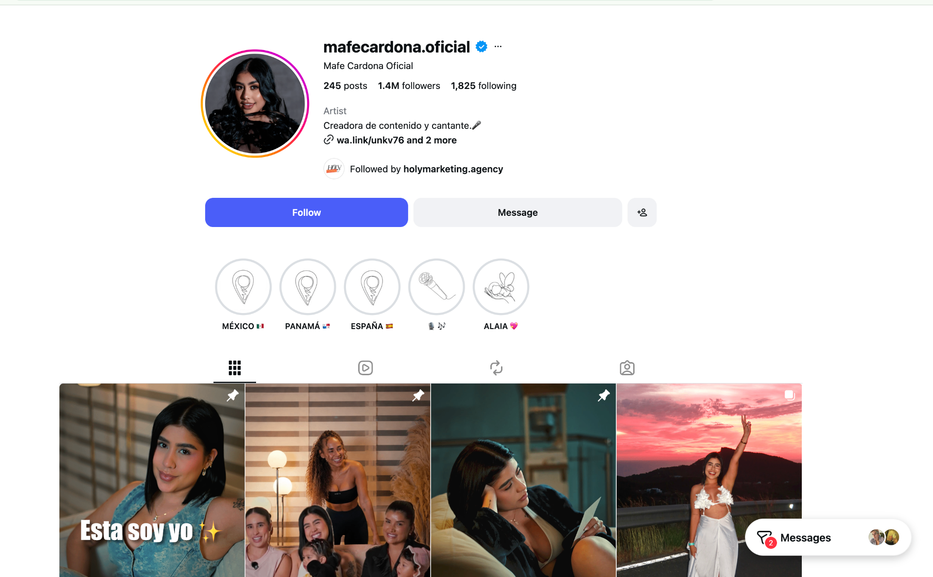 @mafecardona.oficial Instagram profile preview