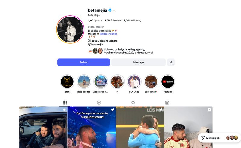 @betamejia Instagram profile preview
